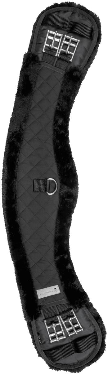Waldhausen Mond Kurzgurt mit Teddyfell, schwarz/schwarz, 60cm