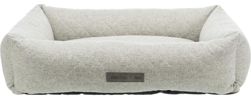 Trixie Vital Bett NOAH | Eckig | Hellgrau | Hundebett | 60 x 50 cm