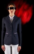 Giacca da gara Equestro Ridertechnology da donna, cuciture termosaldate, blu navy, taglia L