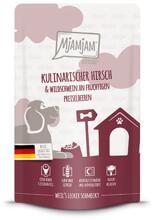 Mjamjam Quetschie Nassfutter mit Hirsch, Wildschwein und Preiselbeeren, 12x125g