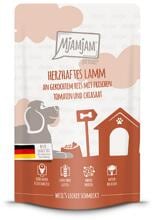 Mjamjam Quetschie Nassfutter mit Lamm, Reis, Tomaten & Chiasaat, 12x125g
