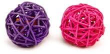 beeztees RATTAN KSP BALL+CATNIP 2X LI/RS