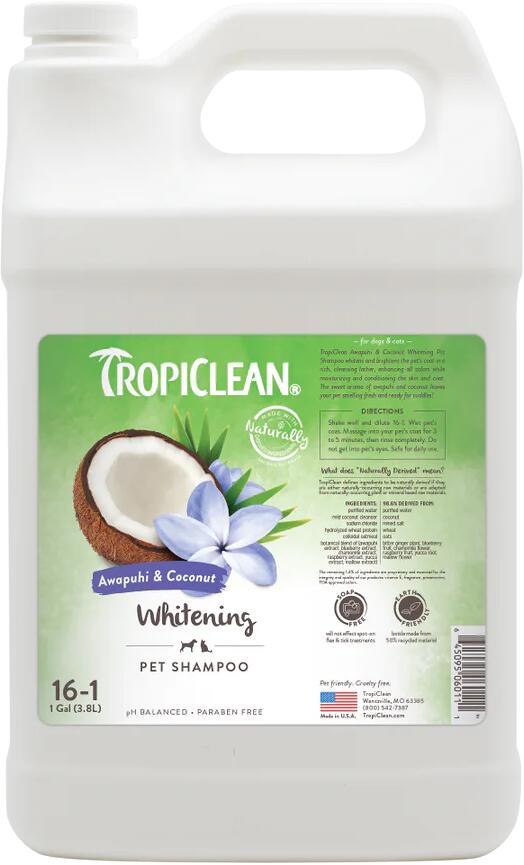 TropiClean Aufhellungsshampoo mit Awapuhi & Kokosnuss, 3,78L